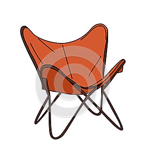 Vintage mid century modern armchair vector icon.