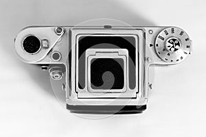 Vintage middle format camera with shadow