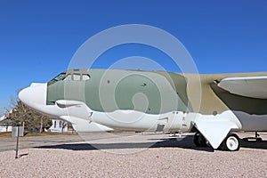 Vintage military airplane on display