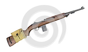 Vintage military carbine rifle isolated.