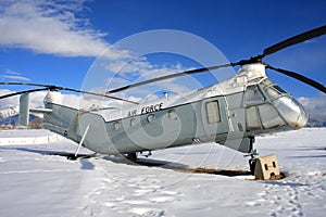 Vintage military helicopter