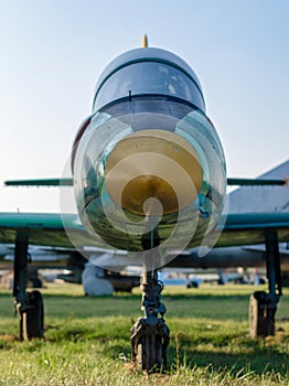 vintage military reconnaissance aircraft at the airport