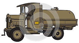 The vintage military tank truck
