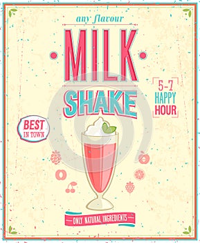 Vintage MilkShake Poster.