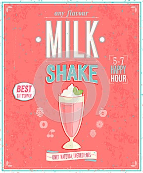 Vintage MilkShake Poster.