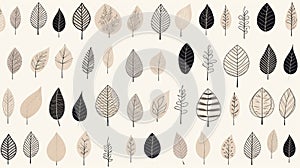 Vintage Minimalism: Beautiful Hand Drawn Leaves And Branches