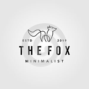 Vintage minimalist line art fox logo hipster vector designs