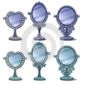 Vintage mirrors with ornament and decoration