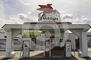 Vintage Mobil gas station