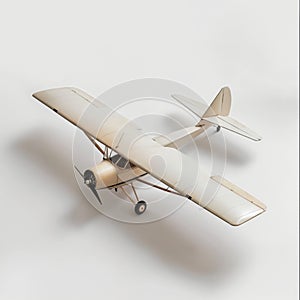 Vintage Model Airplane on White Background