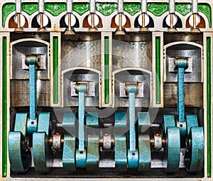 Vintage model of a classic car engine