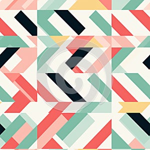 Vintage Modernism: A Colorful Geometric Pattern For Surface Printing