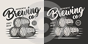 Vintage monochrome brewery label