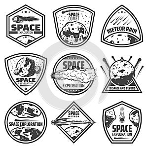 Vintage Monochrome Comets Labels Set
