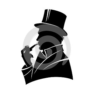 Vintage monochrome gentleman silhouette