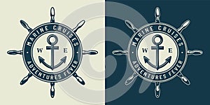 Vintage monochrome nautical logo