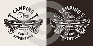 Vintage monochrome outdoor adventure badge photo