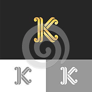 Vintage Monogram K Letters Logo