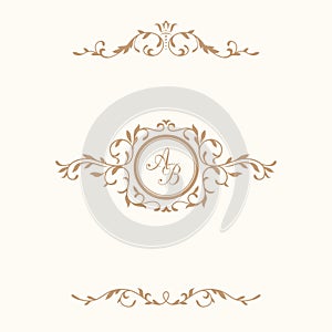 Vintage monogram template