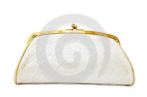 Vintage Mother of Pearl evening bag on white