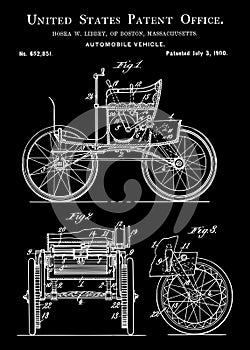 Vintage Motor Vehicle 1900 Patent