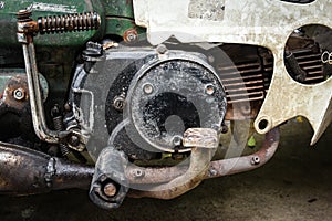 Vintage motorcycle engine grungy style