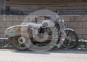 Vintage Motorcycle in Listvyanka Siberia