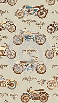 Vintage Motorcycle Pattern