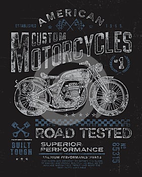 Vintage Motorcycle T-shirt Graphic