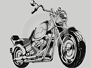 Vintage Motorcycle Vector Silhouette