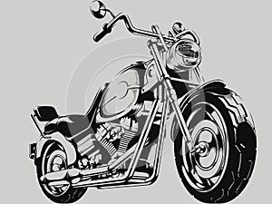Vintage Motorcycle Vector Silhouette photo