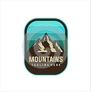 Vintage Mountain Outdoor Adventure Logo