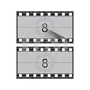 Vintage movie film strip with countdown border vector