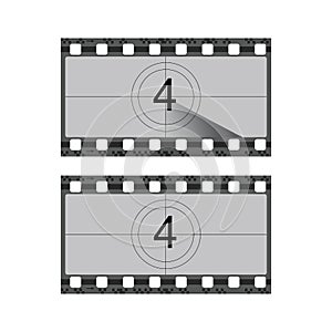 Vintage movie film strip with countdown border vector