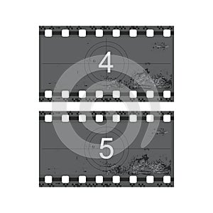 Vintage movie film strip with countdown border vector