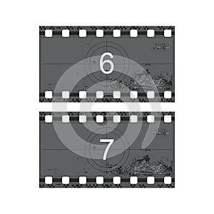 Vintage movie film strip with countdown border vector