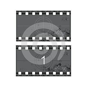 Vintage movie film strip with countdown border vector