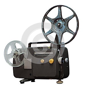 Vintage movie projector with clipping path