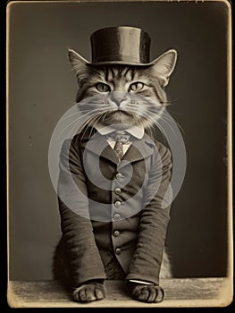 Vintage Mugshot: The Disgruntled Felonious Feline photo