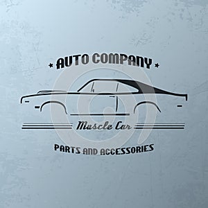 Vintage muscle car company logo design.