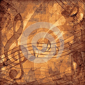 Vintage music sepia background