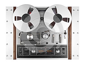 Vintage Music and sound - Retro reel to reel rack tapes recorder isolated