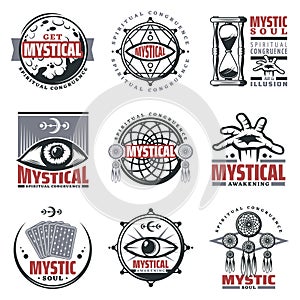 Vintage Mystical Spiritual Emblems Set