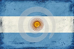 Vintage national flag of Argentina background