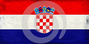 Vintage national flag of Croatia background