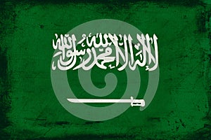 Vintage national flag of Saudi Arabia background