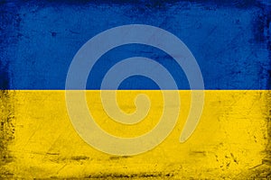 Vintage national flag of Ukraine background