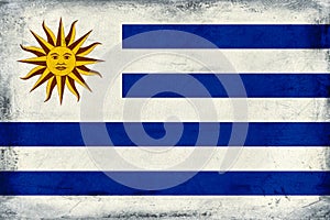 Vintage national flag of Uruguay background