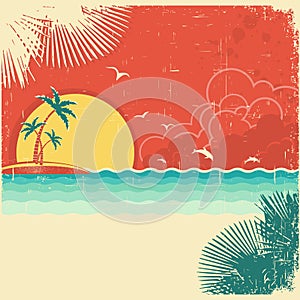 Vintage nature tropical seascape background