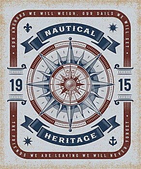 Vintage Nautical Heritage Typography photo